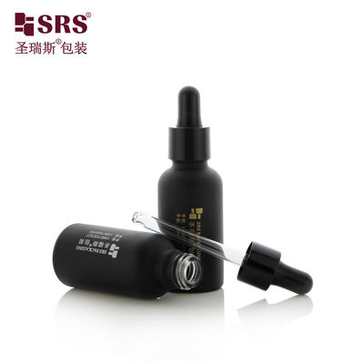 Купить D001-50ml настраиваемая этикетка пустая капельная бутылка черное матовое покрытие дизайн для личной гигиены Продукты по уходу за кожей с золотой горячей фольгой Производство в сети