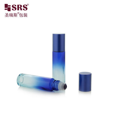 Купить BLPM-10ml 100% без утечки толстая стена формы темно-синий стеклянный роликовый бутылка с драгоценным камнем шарик для сыворотки косметической упаковки Производство в сети