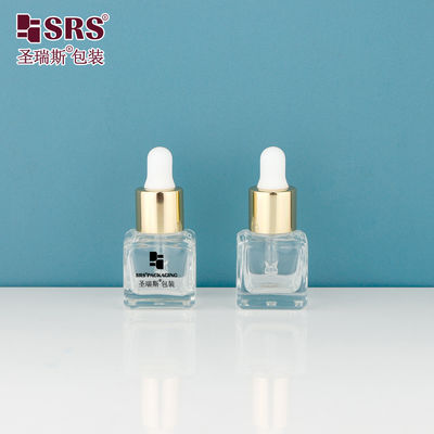 Купить D392-8ml Лабораторная квадратная прозрачная пустая стеклянная капельная бутылка с черным шелковым экраном Производство в сети