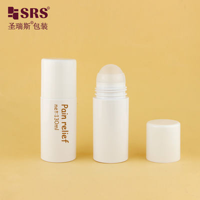 Купить PET43-130ML Пустая белая круглая экологически чистая PET пластиковая бутылка с большим роликовым шаром для массажа Производство в сети