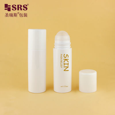 Купить PET43-170ML Перерабатываемая белая ПЭТ-бутылка PCR пластика с металлическим шариковым роликом для облегчения боли Производство в сети