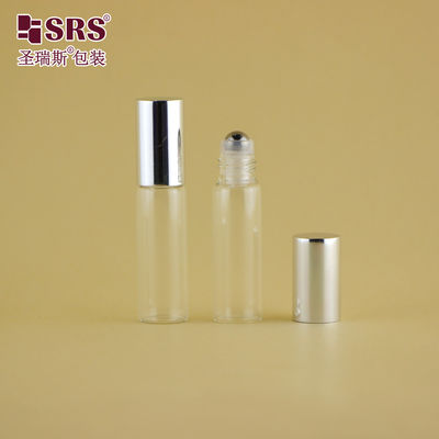 100% без утечки стеклянная бутылка с роликовым шаром, прозрачная 5 мл для парфюмерии эфирными маслами