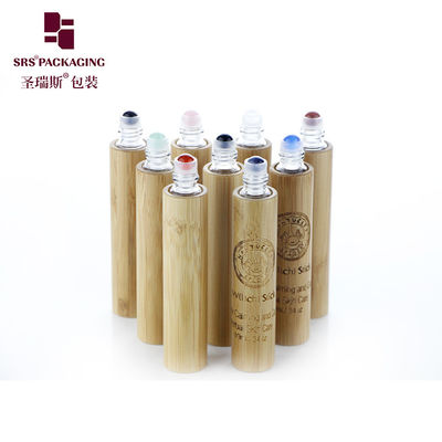 BG(GEM) -10ML Пустой органический бамбуковый контейнер для травяных экстрактов с белым PE вставной корпусом с нефритовым драгоценным камнем