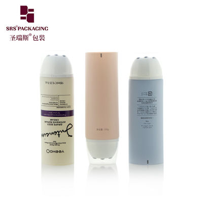 Мягкая косметическая туба дымчато-синего цвета, плоская овальная форма, D50 мм, с роликовым аппликатором