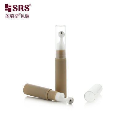 A0031-10ML Пустой пластиковый флакон с роликом, покрытие цвета глины, коричневый, с прозрачной крышкой