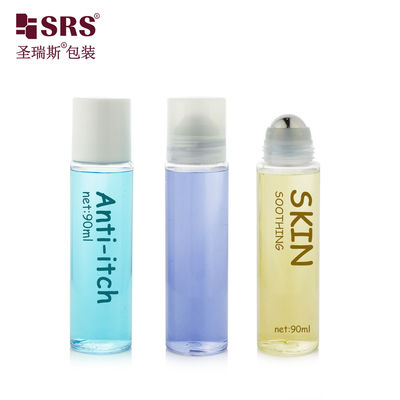 PET30-90ML Прозрачная ПЭТ-бутылка со стальным роликовым аппликатором для охлаждающего геля
