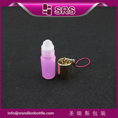 SRS пустой косметический пластиковый рулон на бутылке 3 мл мини розового цвета с крючком